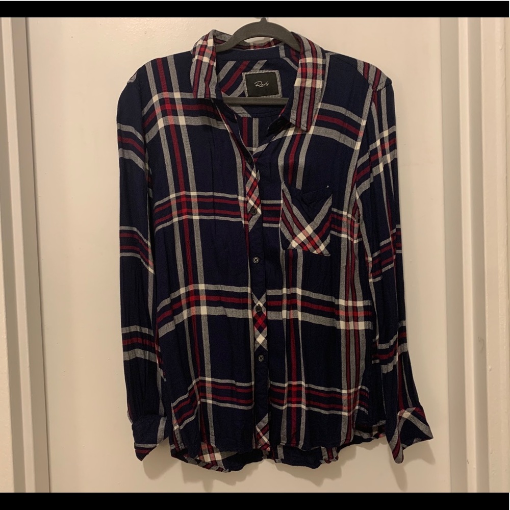Rails Long Sleeve Plaid Blouse - Size L